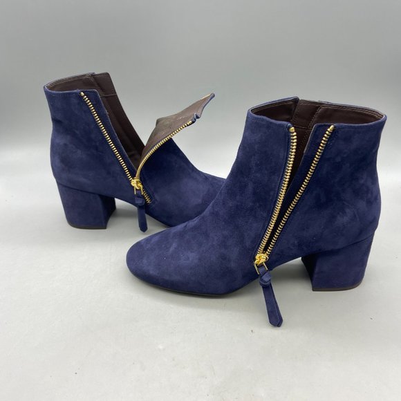 Cole Haan Saylor Grand Bootie II Women’s 6 M Blue Suede Ankle Boots Zipper New - Picture 11 of 13